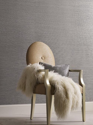 Shining Sisal Faux Grasscloth Wallpaper In Silver By York Wallcoverings