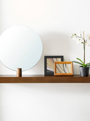 18.5" Amia Wall Mount Mirror With Shelf Dark Sienna - Aiden Lane