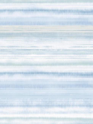 Sample Fleeting Horizon Stripe Wallpaper In Light Blue From The Impressionist Collection By York Wallcoverings