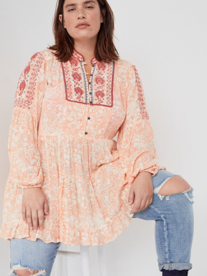 Claudia Embroidered Babydoll Tunic