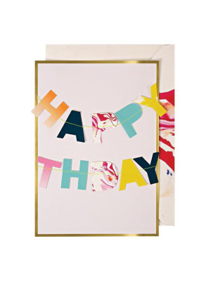 Marble Birthday Garland Card