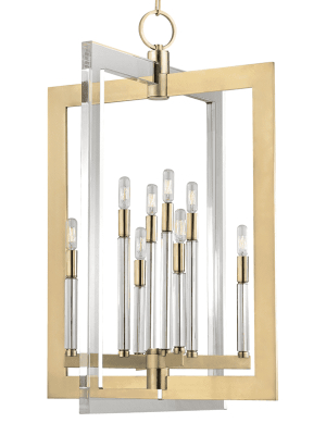 Wellington 8 Light Pendant - Large Pendant Aged Brass