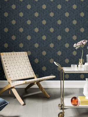 Granada Geometric Wallpaper In Charcoal From The Scott Living Collection By Brewster Home Fashions