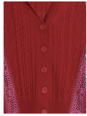 Stella Mccartney Lace Cable-knit Cardigan