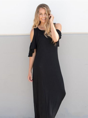 Cold Shoulder Maxi - Black