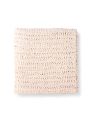 Blush Linen Kantha Baby Quilt - Blanket