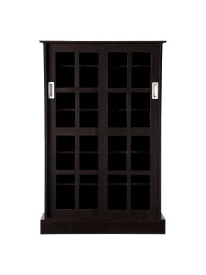 Windowpane Cabinet Media Storage