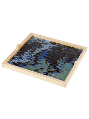 Blue Marble Square Tray