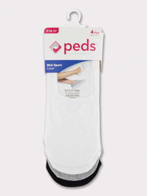 Peds Women's 4pk Assorted Sport Cut Liner Socks