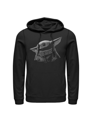 Men's Star Wars The Mandalorian The Child Shadow Pull Over Hoodie