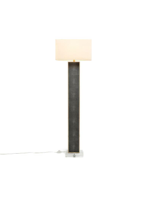 Kingston Floor Lamp Cool Gray Faux Shagreen