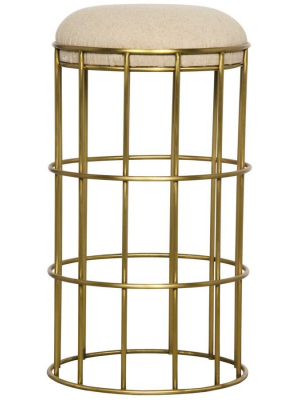 Ryley Counter Stool, Metal With Brass Finish