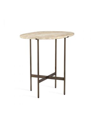 Arlington Lamp Table In Travertine