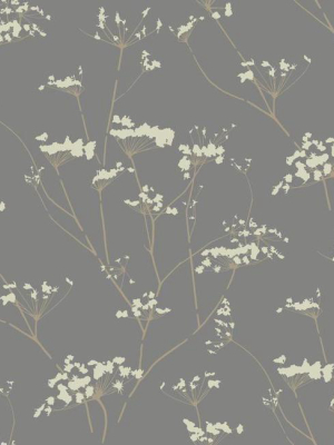 Enchanted Wallpaper In Silver From The Botanical Dreams Collection By Candice Olson For York Wallcoverings