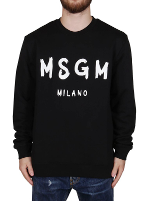 Msgm Logo Printed Crewneck Sweatshirt