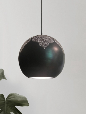 Najma Trellis Globe Pendant Light - Gunmetal