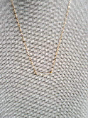Gold Pave Bar Necklace