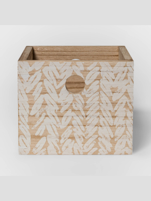 Wood Crate With Design White - Threshold™