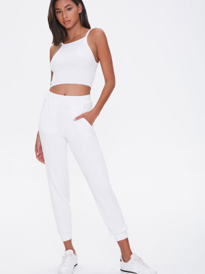 Ribbed Cropped Cami & Ankle Pants Set