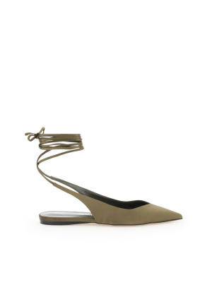 The Attico Venus Slingback Satin Flats