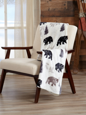 Great Bay Home 50" X 70" Oversized Velvet Plush Printed Throw