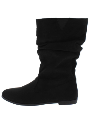 Alonddra168 Black Almond Toe Pull On Boot