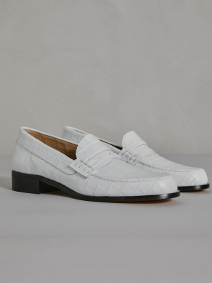 Suffolk Loafer In White Croc