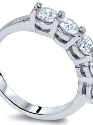 Pompeii3 3/4ct Diamond 5-stone Wedding Anniversary 14k White