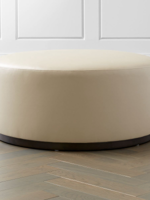 Zoey Leather Cocktail Ottoman