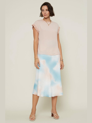 Pastel Tie Dye Midi Skirt