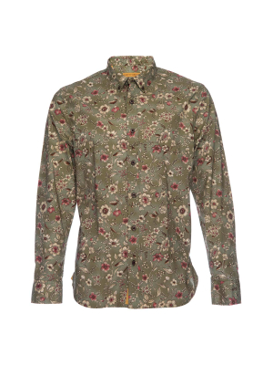 Truman Long Sleeve Button Collar In Floral