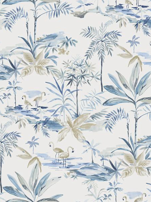 Lagoon Blue Watercolor Wallpaper From The Seaside Living Collection By Brewster Home Fashions