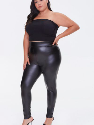 Plus Size Coated Skinny Pants