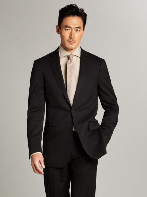 Sutton Suit Jacket In Italian Natural Stretch Black Wool
