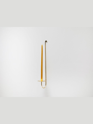 Single Armed Brass Candle Holder