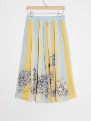 Rosalind Embroidered Midi Skirt