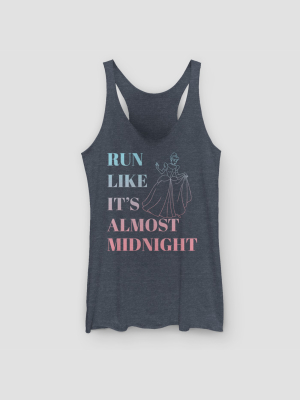 Women's Disney Run Like It's Almost Midnight Graphic Tank Top - Navy