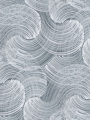 Karson Swirling Geometric Wallpaper In Blue From The Scott Living Collection By Brewster Home Fashions