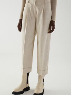 Wool Mix Pleated Pants