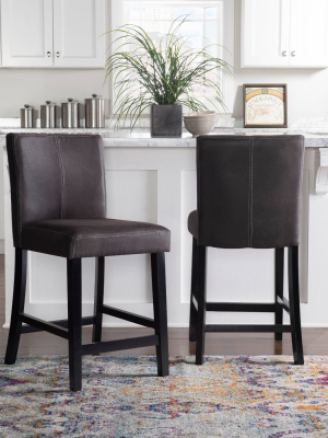 Morocco Upholstered Counter Height Barstool - Linon