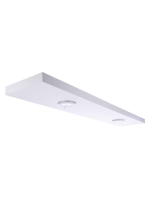 48" X 1.5" Stockholm Aberg Floating Shelf With Two Led Lights White - Kiera Grace