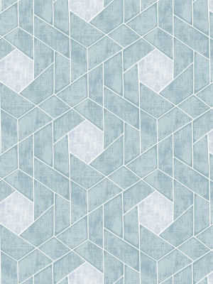 Granada Geometric Wallpaper In Aqua From The Scott Living Collection By Brewster Home Fashions