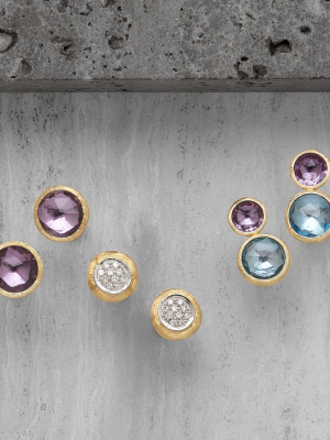 Marco Bicego® Jaipur Color Collection 18k Yellow Gold Blue Topaz And Amethyst Stud