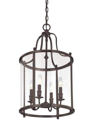 Mansfield 4 Light Pendant Distressed Bronze