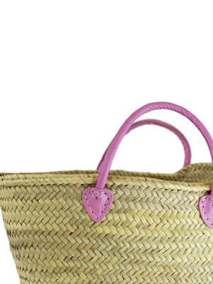 Market Basket With Pink Straps