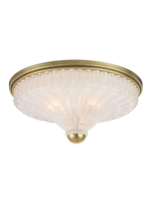 Paris 3 Light Flush Mount Aged Brass