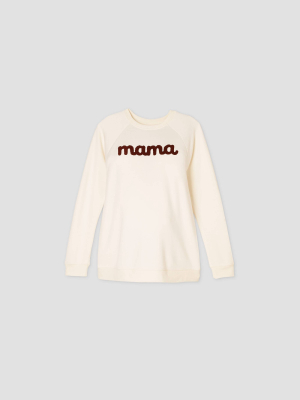 Maternity Mama Graphic Pullover Sweatshirt - Isabel Maternity By Ingrid & Isabel™ Light Beige