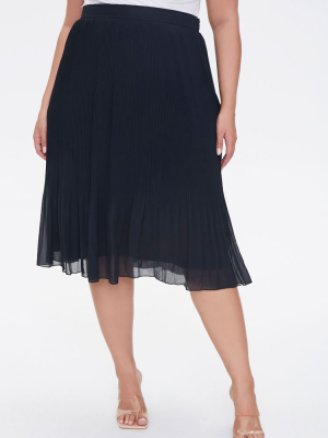 Plus Size Flowy Midi Skirt