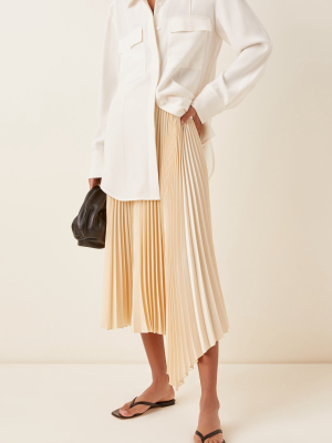 Sabin Asymmetric Plissé Skirt