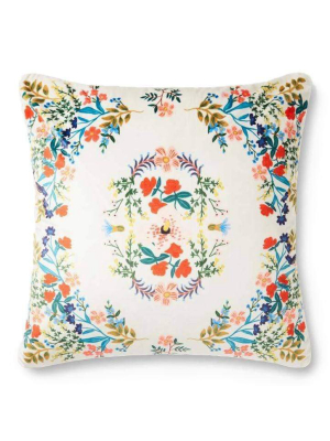 Loloi Rifle Paper Co. Pillow Ivory/multi